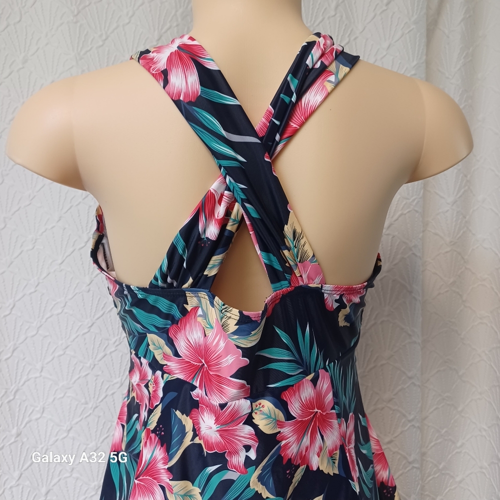 Cocopear Size XL Floral Woman Swim Dress - Pink and Blue - Picture 8 of 14